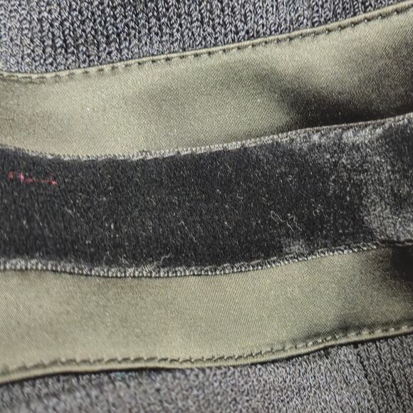 St. John Evening Knit Blazer Black Size 12 Leather Velvet Trim - Picture 5 of 7